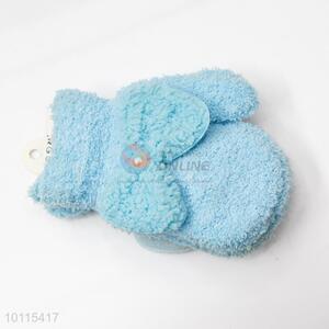 Blue bowknot acrylic children gloves