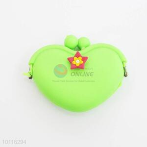 Green Heart Shaped Coin Purse,Coin Holder,Coin Pouch with Star