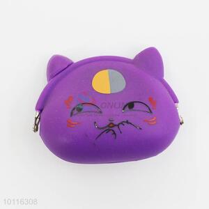 Purple Cat Silicone Coin Purse,Coin Holder,Coin Pouch