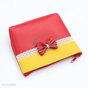 Fashion design bow and lace decoration coin purse/coin case