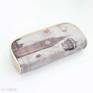 Famous English building zipper pencil pouch/pencil bag