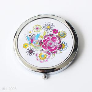 Elegant Flower Printed Round Makeup Mirror/Cosmetic Mirror for Girls