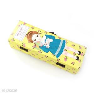 High Quality Double-deck Pencil Box/Pencil Case With Lock Catch