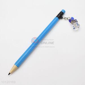 New stationery light blue pencil with cute pendant