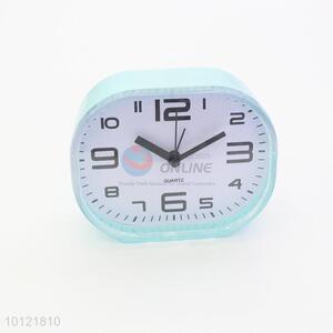 Light Blue Square Shape Desktop Table Alarm Clock For Home Decoration