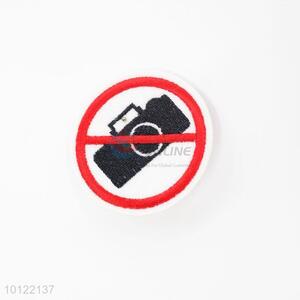 No photographing warning mark embroidery patch