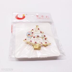 Christmas Tree Shaped Rhinestone Brooch Pin with Cheap Price