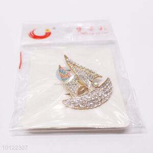 Promotional Sailing Ship Shaped Rhinestone Brooch Pin