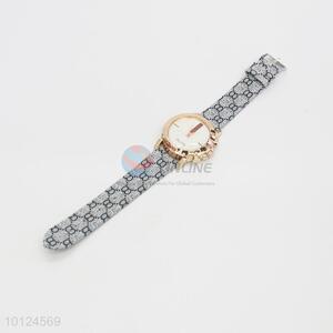 New design printed strap lady pu watch