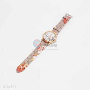 Good quality printed pu watch for women