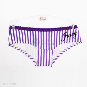 Purple stripes pattern spandex briefs women underwear comfortable women briefs