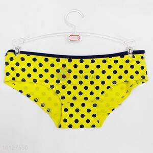Hot sale yellow color dot pattern women underwear cotton lingerie briefs