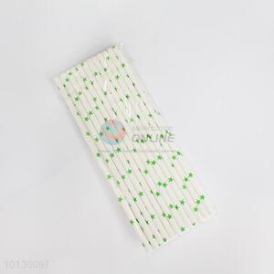 Top Selling Green Star Printed Customizable Paper Straw