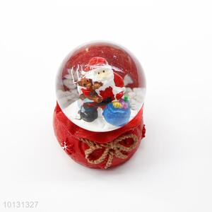 Delicate Father Christmas bow base resin crystal ball