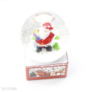 Promotional beautiful Father Christmas gift box base resin crystal ball