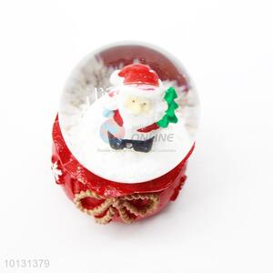 Hot selling Father Christmas bow base resin crystal ball