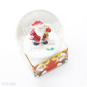 Fancy design Father Christmas gift box base resin crystal ball