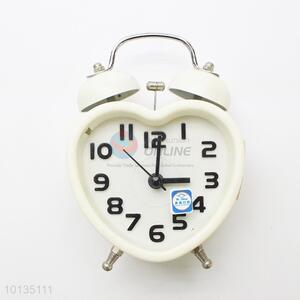 Competitive Price White Heart Shape Alarm Clock