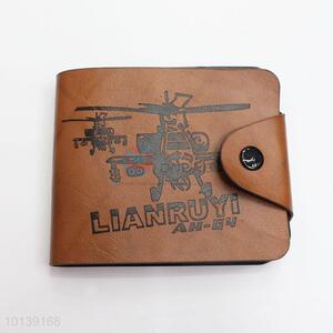 High Quality Printed Brown Color Leather Cards Holder Wallet for Men