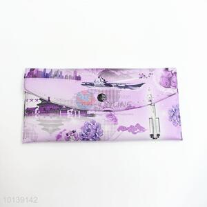 Cheap Purple Girl Printed Leather Wallet Fashion Women Purse