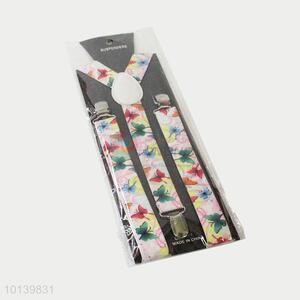 Popular Clip-on Adjustable Suspenders with Butterflies Pattern