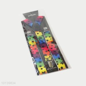 Cheap Price Clip-on Adjustable Suspenders with Stars Pattern