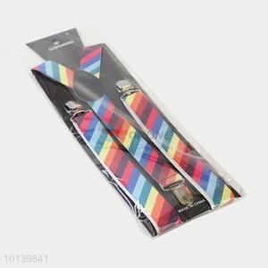 Top Selling Colorful Striped Adjustable Braces Y-back Suspenders
