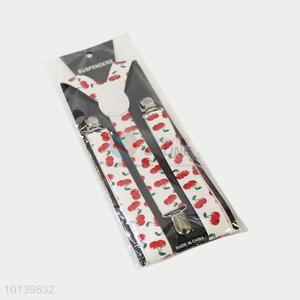 Wholesale Cheap Clip-on Adjustable Suspenders with Cherries Pattern