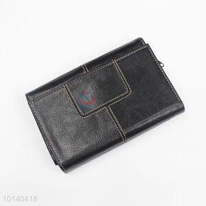 Hot Sale Black Card Holder, PU Folding Wallet