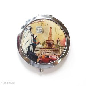 Color Printing Round Mini Two Sides Compact Pocket Mirror