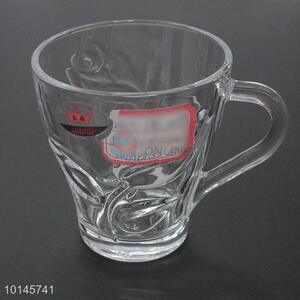 Tea coffee <em>glass</em> <em>cup</em> with handle for tableware