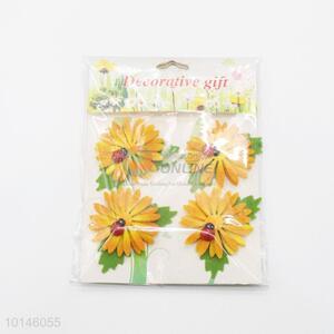 4 Pcs/Set Mini Size Sunflower Shaped Wooden Clips for Clothes Photo Paper Craft Clips