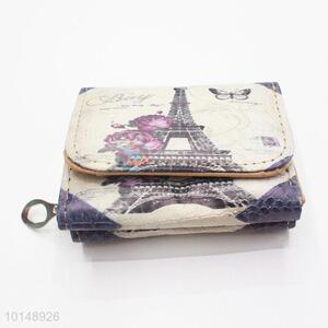 Cute Eiffel Tower Mini Wallet Ladies' PU Leather Clutch Bag