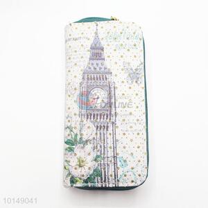 Glitter Star Big Ben and Butterfly Printed Multi-purpose Pouch Long Wallet PU Leather Purse Ladies Clutch Card Holder