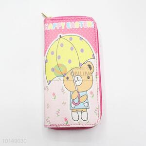 Cartoon Cute Bear Printed Purse Multi-purpose Pouch PU Leather Wallet