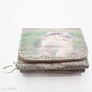 Cute Cat Style Mini Wallet PU Leather Zipper Purse Clutch Bag