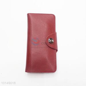 Wine Red Color Vintage Women Wallets PU Leather Wallets Hasp Long Holder Card Holder Carteira