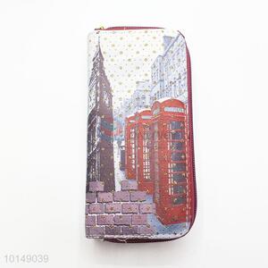 Glitter Star London Telephone Booth Pattern Multi-purpose Pouch Long Wallet PU Leather Purse Ladies Clutch Card Holder