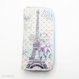 Glitter Star Eiffel Tower Printed Purse Multi-purpose Pouch PU Leather Wallet
