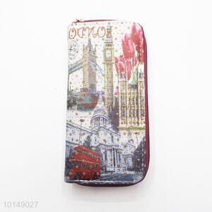 Glitter Star Famous Buildings Printed Purse Multi-purpose Pouch PU Leather Wallet