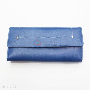 Hot Sale Navy Blue Color Envelope Style PU Leather Wallets Women Long Purse