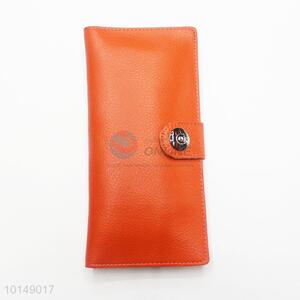 Orange Color Vintage Women Wallets PU Leather Wallets Hasp Long Lady Purse Clutch