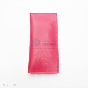 Rose Red Color Vintage Women Wallets PU Leather Wallets Zipper Long Holder Card Holder Carteira