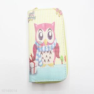Cartoon Owl Printing PU Leather Long Women Wallet Ladies' Multi-purpose Pouch PU Leather Hasp Purse