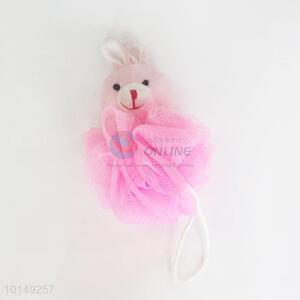 Pink rabbit shower scrubbie/net bath sponge