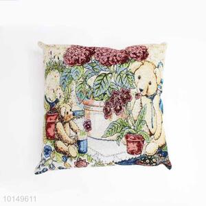 Delicate Bear Design Square Pillow