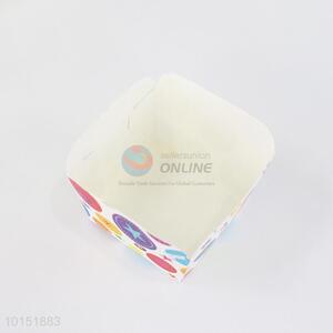 Factory supply colorful circles printed square paper cakecup cups