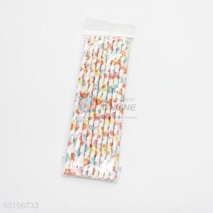 Vintage Printed Disposable Paper Drinking Straws