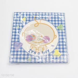 Baby Shower Party Checked Printed Paper Napkin