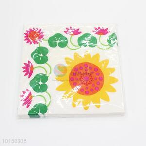 Cartoon sunflower hotel restaurant dinner napkin